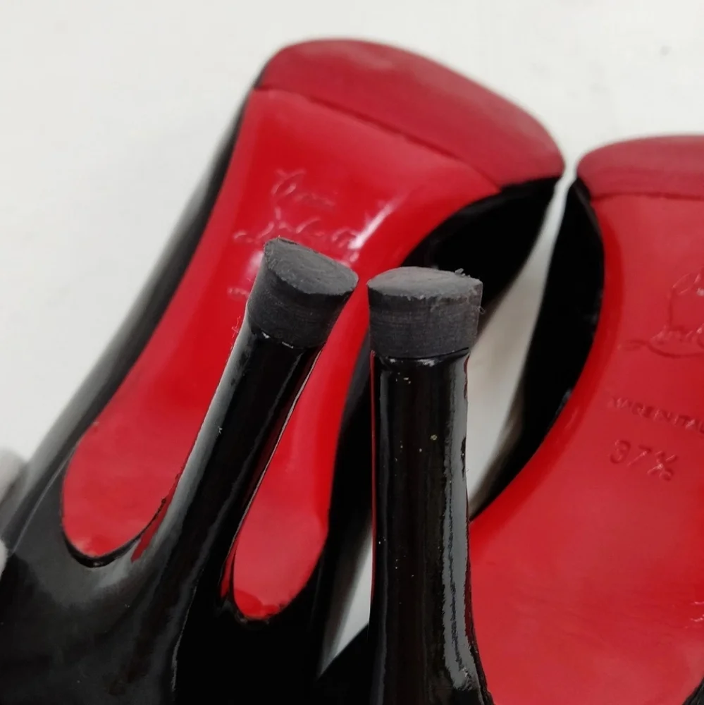 Christian Louboutin Black Patent Leather Heels - Picture 8 of 8
